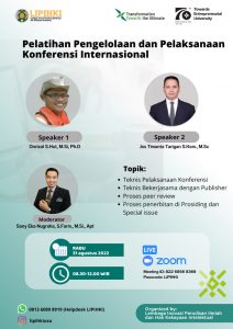 Read more about the article Pelatihan Pengelolaan dan Pelaksanaan Konferensi Internasional