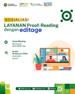 Read more about the article Sosialisasi Layanan Proof-Reading dengan Editage